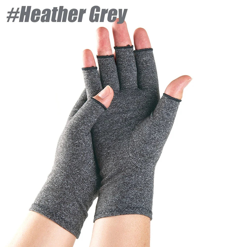 GOMOREON 1Pair Arthritis Gloves Women Men, Carpal Tunnel, Rheumatiod, Tendonitis, Fingerless Hand Thumb Compression Gloves