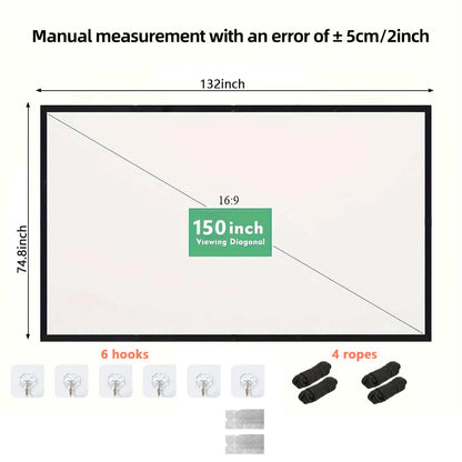 Portable Projector Screen 4K 72-150Inch Projectors Screen For Mobile Phone Outdoor Indoor Movies Screens