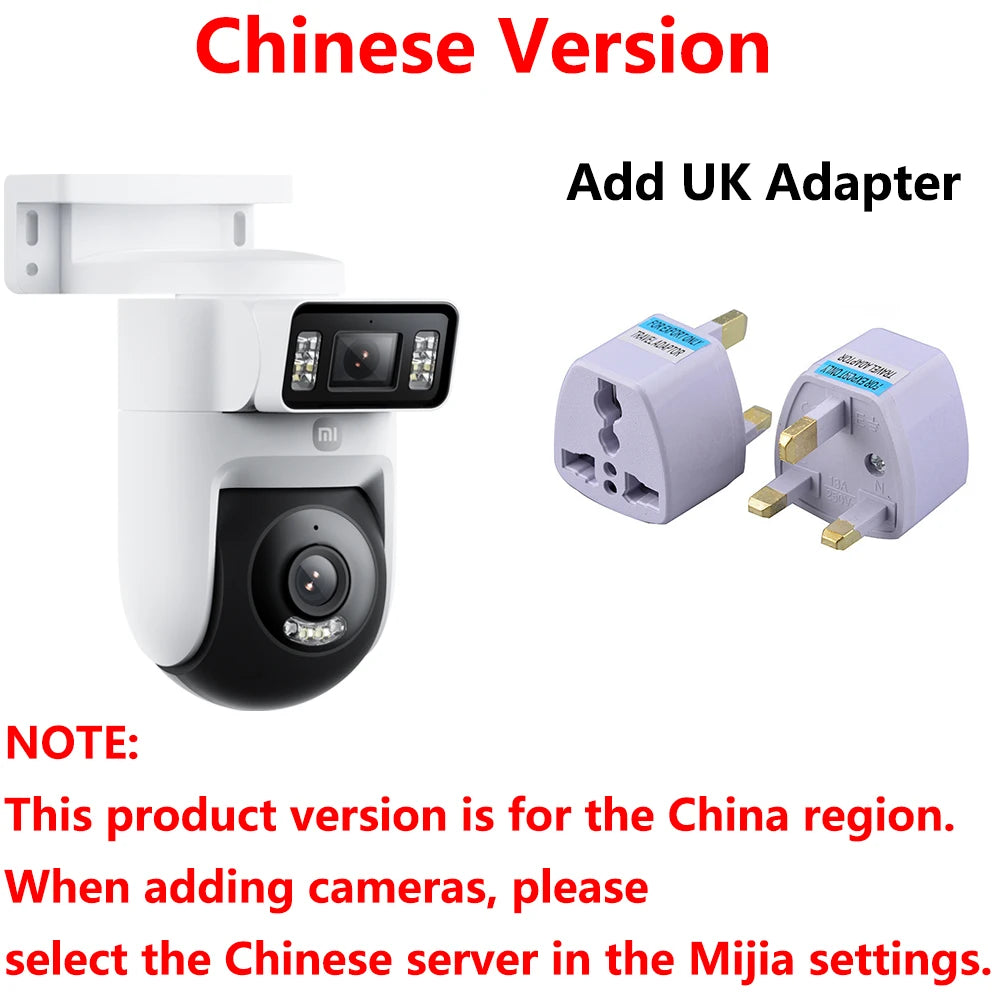 New Xiaomi Outdoor Camera 4 Dual Lens 5MP 3K HD Dual View Monitoring Panoramic Closeup Tracking IP66 Weatherproof AntiTheft CN