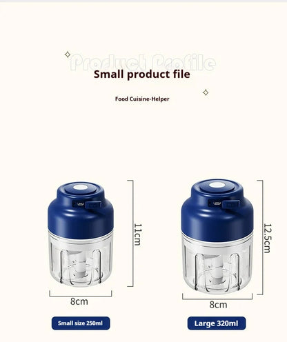 320ML Electric Garlic Grinder, Vegetable Chopper, Food Processor, USB Mini Garlic Grinder, Portable Small Food Processor