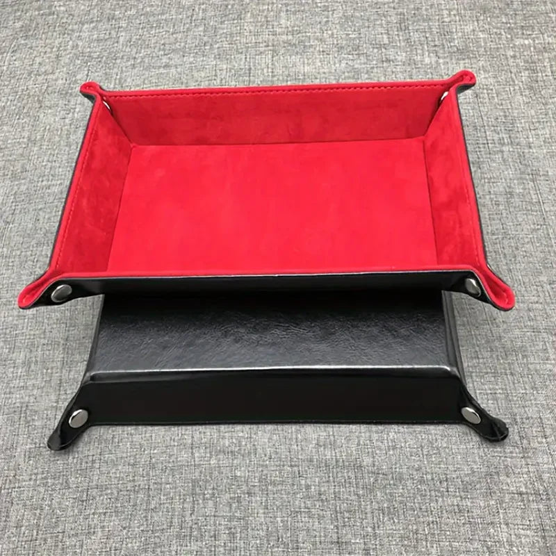 Foldable game dice tray flannel storage box four-corner tray