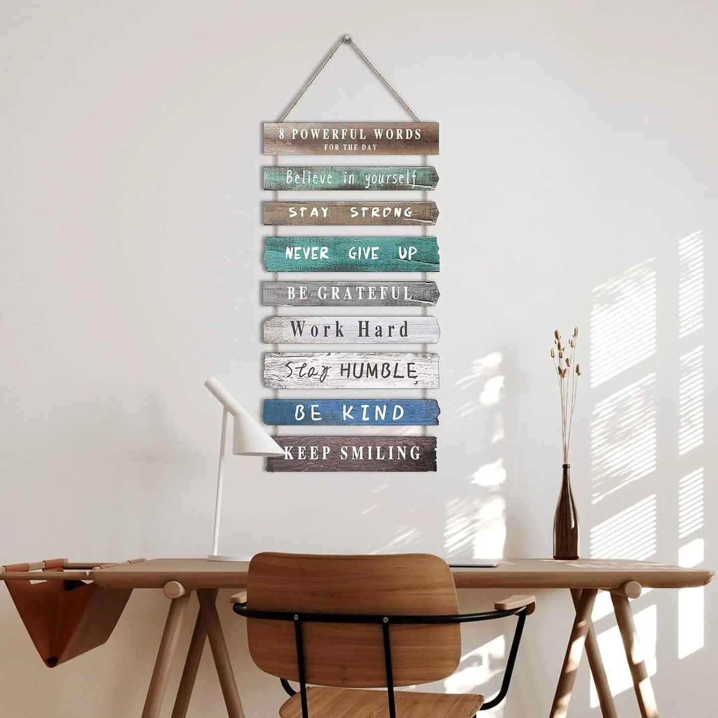Inspirational Wall Art Decor for Office, Wooden Rustic Hanging Wall Art Decoration Sign, Wall Art for Home Living Room Bedroom