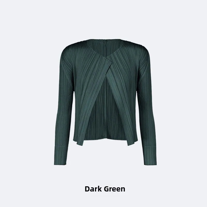 Slimming Woven ort Coat Jaet Women's Faion Spring Autumn Thin Design Sense Folded Cardigan Outerwear Sli Outer Layer