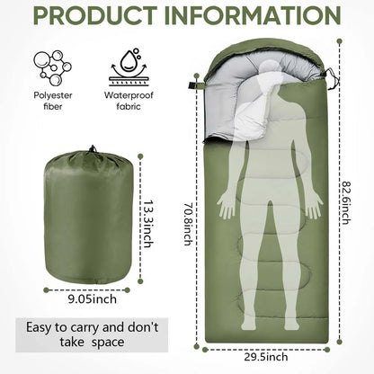 Camping Sleeping Bag Ultralight Waterproof 4 Season Warm Envelope Backpacking Sleeping Bags for Outdoor Traveling Hiking