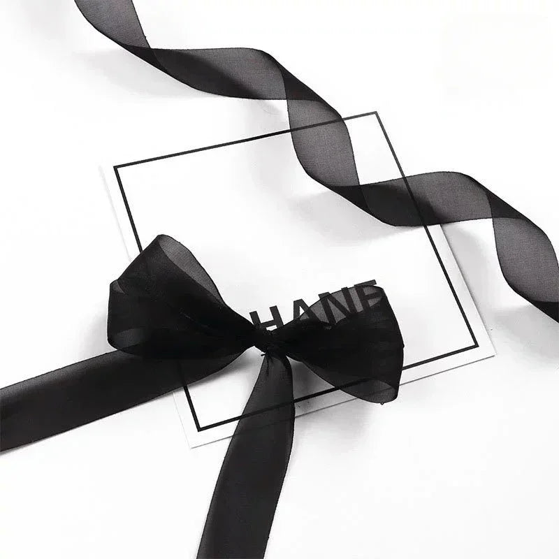 Beautiful Translucent Chiffon Ribbons 2.5cm Width DIY Handicraft Bowknot Festival Gift Box Packing Ribbons