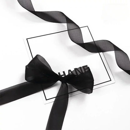 Beautiful Translucent Chiffon Ribbons 2.5cm Width DIY Handicraft Bowknot Festival Gift Box Packing Ribbons