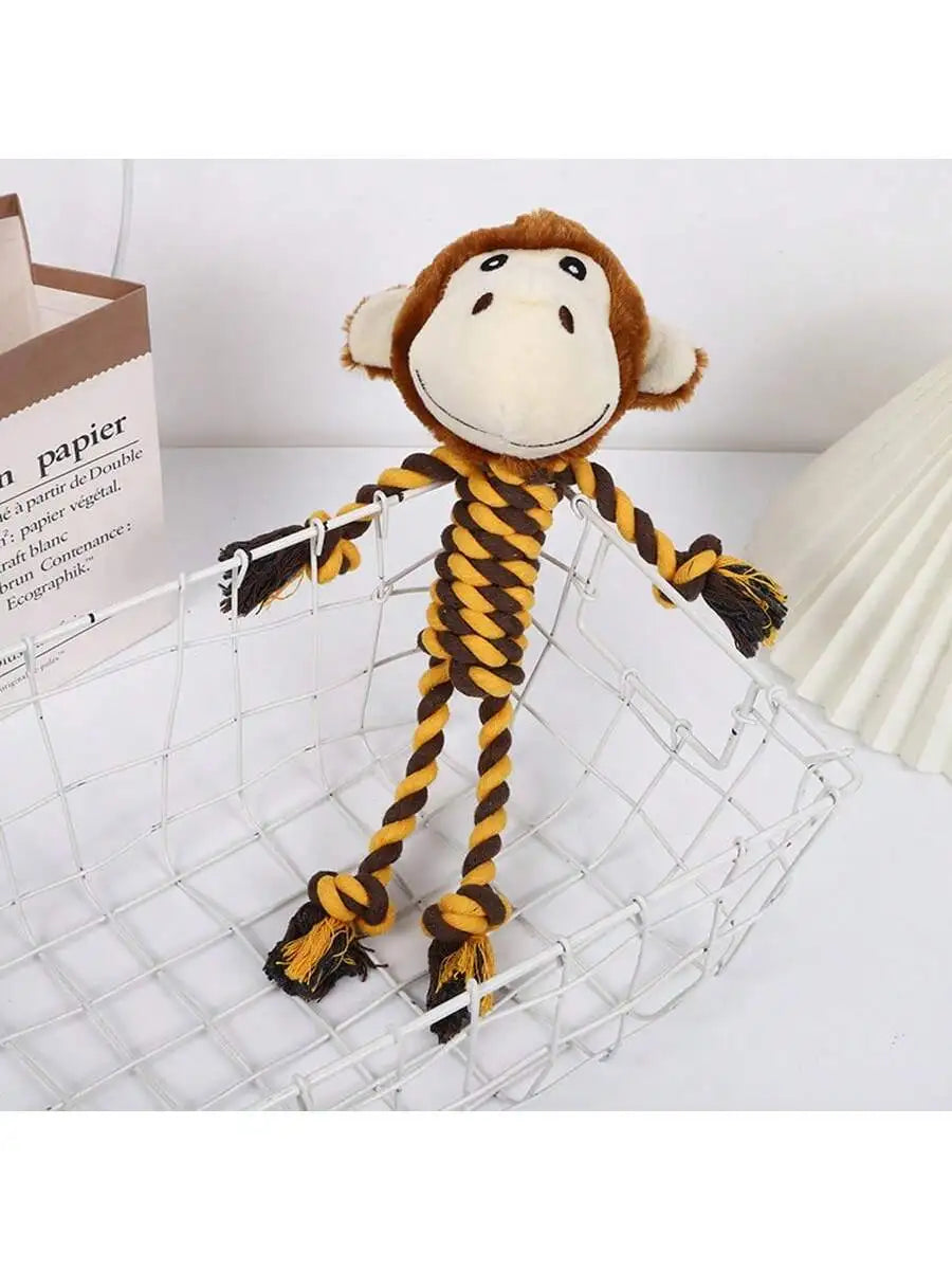 A Cotton Rope Pet Plush Toy, Durable and Bite-Resistant, Cartoon Animal-Shaped Dog Toy for Self-Entertainment and Boredom Relief, for Pets Only