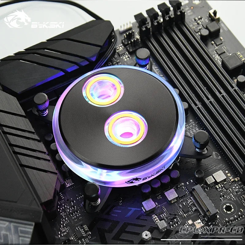 Bykski CPU-XPR-CD CPU Water Cooling Block for Intel Lga115x/1700/2011/2066 RGB/RBW Lighting CD Pattern System Microwaterway I7