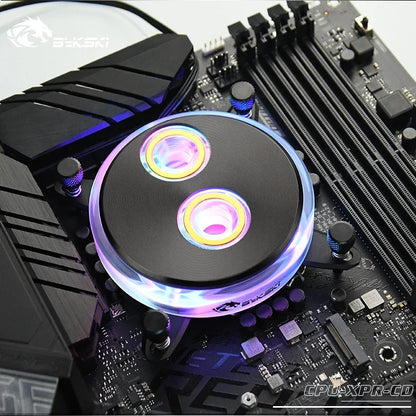 Bykski CPU-XPR-CD CPU Water Cooling Block for Intel Lga115x/1700/2011/2066 RGB/RBW Lighting CD Pattern System Microwaterway I7