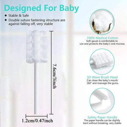Baby Tongue Brush Mouth Care Cleaning Stick Gauze Soft Hygienic Cleaner Toothbrush for Baby Grooming Teeth Tongue Care Home