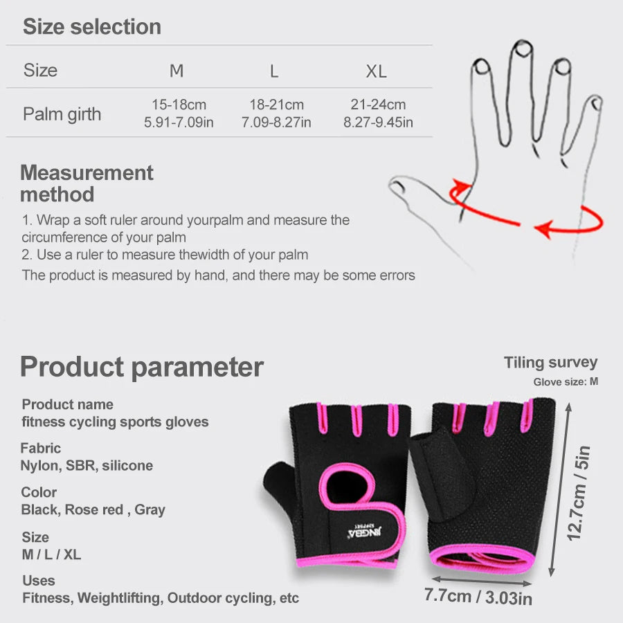 Workout Gloves for Men Women, Ventilated Sports Gym Gloves with Non-Slip Silicon Grip Great for Fitness, Weight Lifting, Cycling