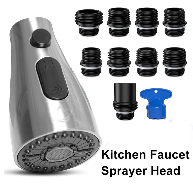 Kitchen Faucet Head Replacement 3 Modes Faucet Sprayer 9 Nozzles Sprayer Water Saving Shower Bathroom Basin Sink Tap Replacement
