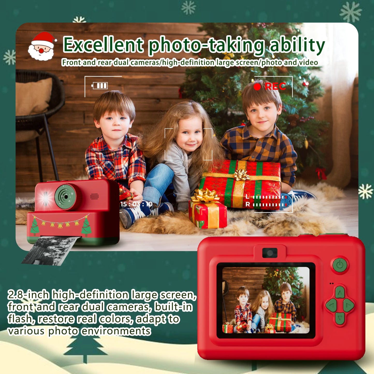 Digital Children Camera Photography Instant Print Photo Kids Video Recorder Mini Thermal Printer 1080P HD Video Christmas Gifts
