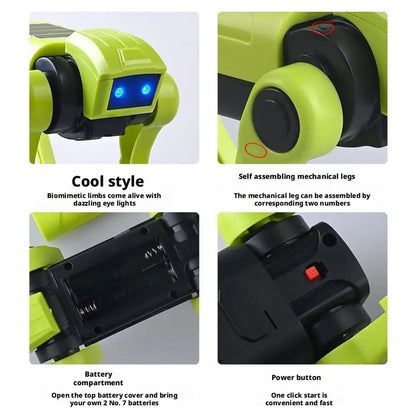 Electric Robot Dog Toy Animal Vehicle Mini size Electronic Pets DIY Installation Imitates Animals Children's Educational Toys