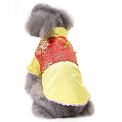 Traditional Chinese Pattern Pet Clothing Warm and Comfortable Dog Clothing for Small and Medium Dogs Thick Pet Cotton Coat