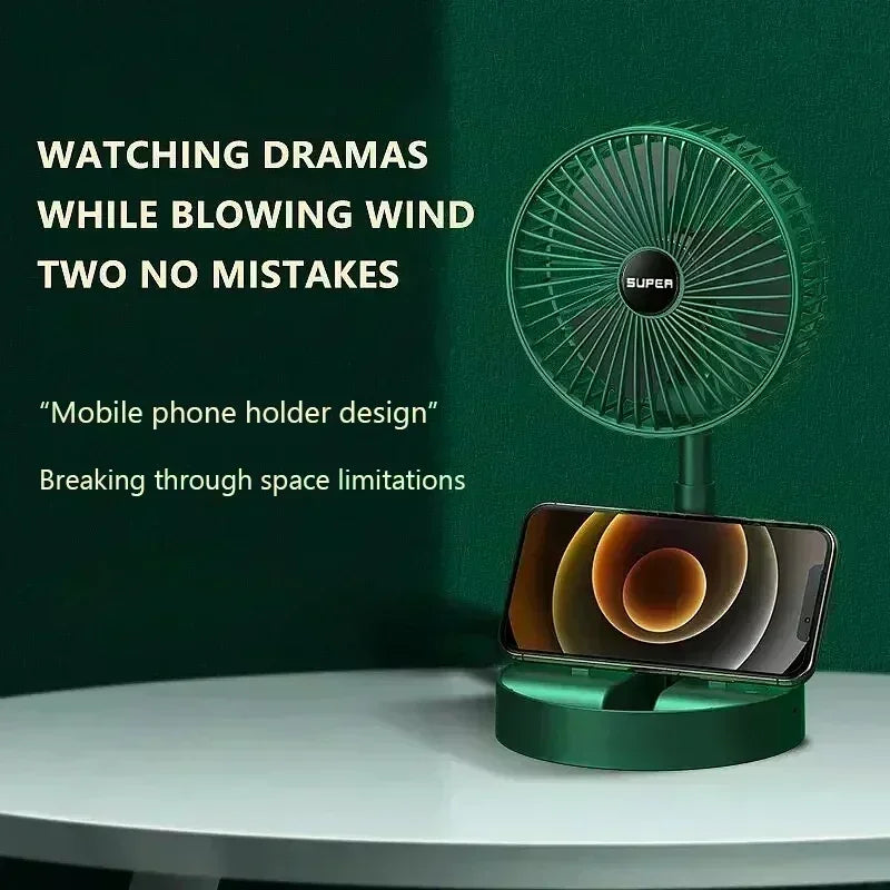 Portable Desktop USB Fan - Folding Retractable Mute USB Charging Mini Electric Fan for Office Dormitory Home Car One WORLDKPI