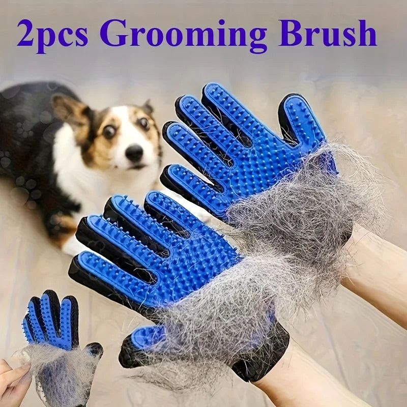 2Pcs Pet Grooming Gloves,Deshedding and Massaging Grooming Gloves,Removing Fur,Deshedding Glove Brush,Suitable for Dogs and Cats