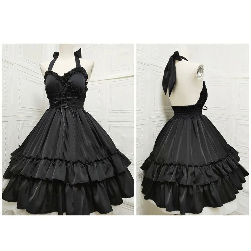 Summer Japanese Style Kawaii Lolita Dress Women Vintage Sweet Lace Bow Ruffles Cake Dresses Harajuku Y2k Slim Bandage Dress