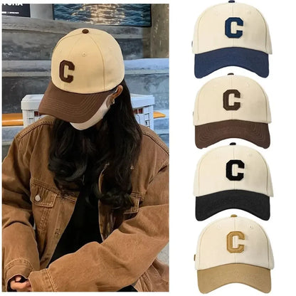 Baseball Cap for Women and Men Hat Fashion Letter C Patch Hat Summer Sun Visors Caps Color Block Design for Casual Wear