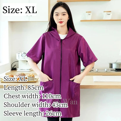 Pet Groomer Work Clothes Dog Grooming Uniform Short Sleeve Waterproof Gown New Black Beauty Salon Robe Barber Shop Apron Y1111
