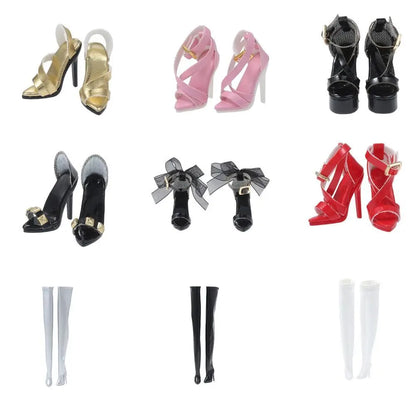 Shoes Accessories Handmade Shoes Exquisite 1/6 Supermodel High Heels Boots Accessories