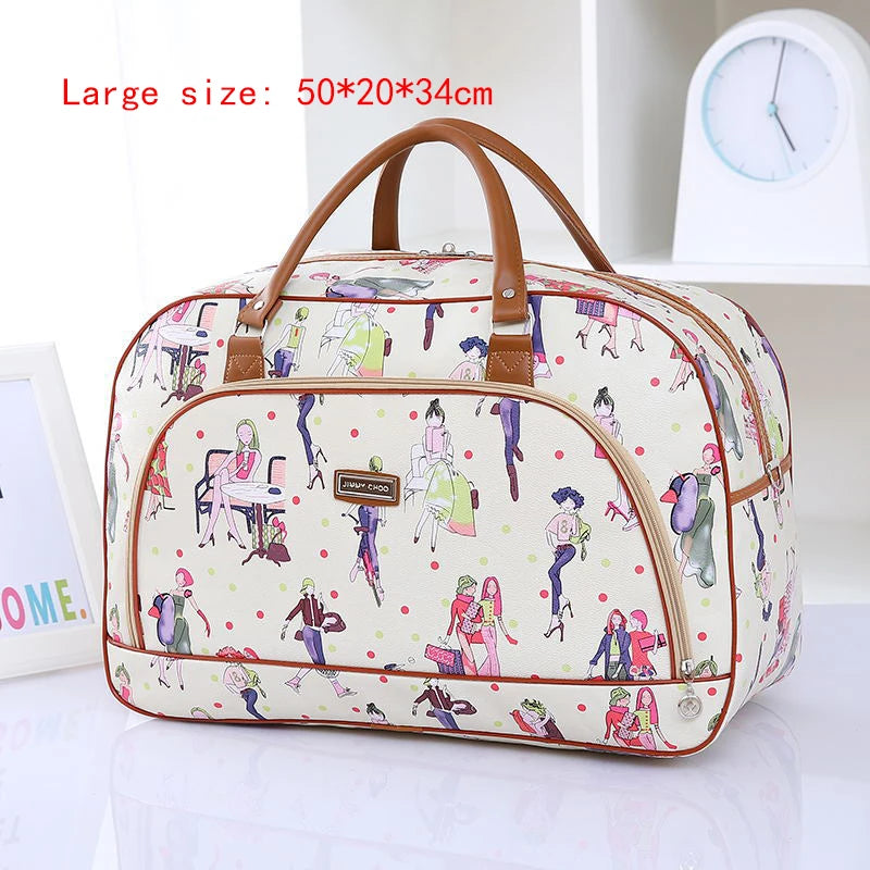 2022 Fashion Cartoon Print Travel Bags for Women Large Travel Handbag Men Weekend Multifunctional Duffle Bag Shoulder Travel Bag