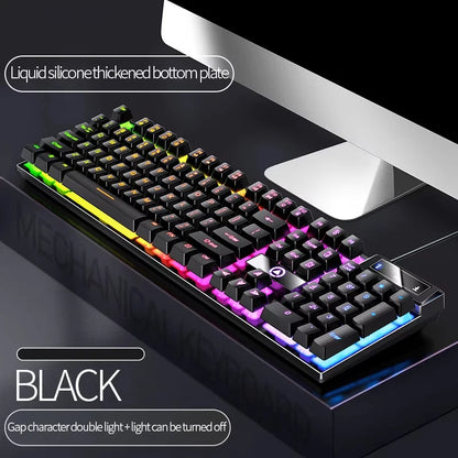 Mechanical Feel Wired Gaming Keyboard Mixed RGB Backlit Keyboard Support Waterproof For Gamer For PC Laptop Desktop E-Sport
