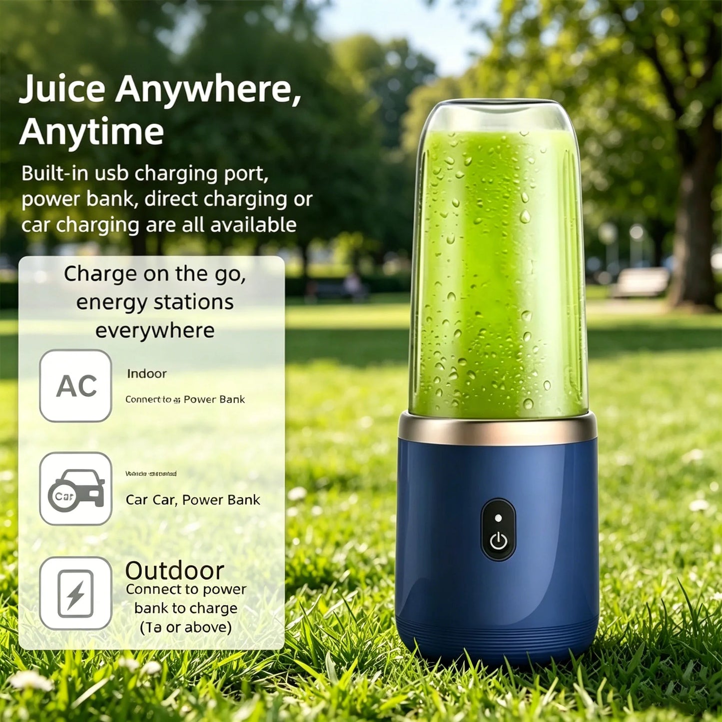 Portable Fruit Juicer Blenders Outdoor Personal Electric Mini Bottle Home USB Charge 6 Blades Double Cup Juicer Machine