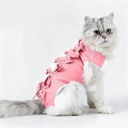 Pet Neutering Suit Cat Postoperative Recovery Anti Licking Clothing Adjustable Cat Wound Protective Clothes Pet Supplies