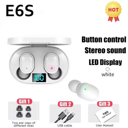 TWS E6S Fone Bluetooth Earphones Wireless Bluetooth Headset Noise Cancelling Headset With Microphone Headphones ForHuawei Xiaomi