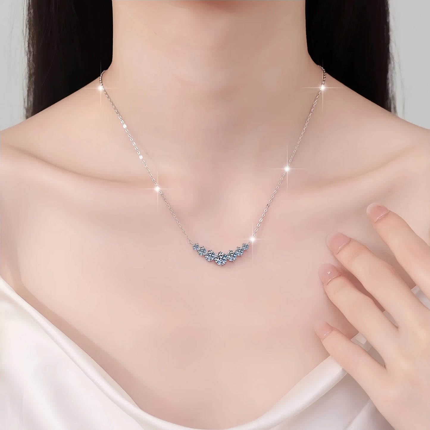 925 Sterling Silver Necklace Pendant 5A Zircon Fashion for Women Wedding Jewelry Engagement Charm Party Gift Fine fine chain