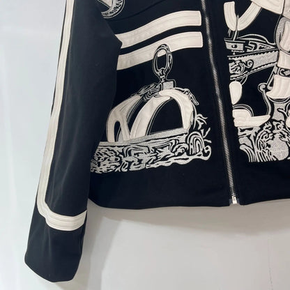 2025 Autumn American Retro Fashion Embroidery Patchwork Motorcycle Jackets Long Sleeve Zipper Loose Versatile Short Jacket Women