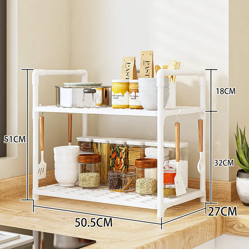 Storage Shelves Organizer Sturdy Shelving Space-Saving Shelves Organizer for Pantry Laundry Kitchen