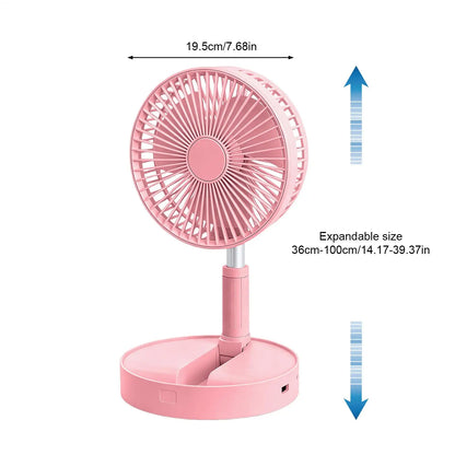 Portable Standing Fan 185-Degree Tilt Air Blower Silent Foldable Rechargeable Standing Fan For Home Outdoor Camping Travel Patio