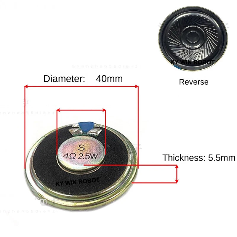 2Pcs/Lot Ultra-Thin Mini Speaker 40mm 5.5mm 4Ohm 2W 2.5W Full Range Mid High Loudspeaker DIY Electronic Components Replacement