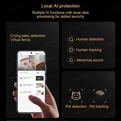 XIAOMI Smart Camera 4,Dual-band Wi-Fi 6,8MP 4K HDR AI Tracking,Night Vision,Two-Way Audio,Home Security Baby Monitor,Pet Camera