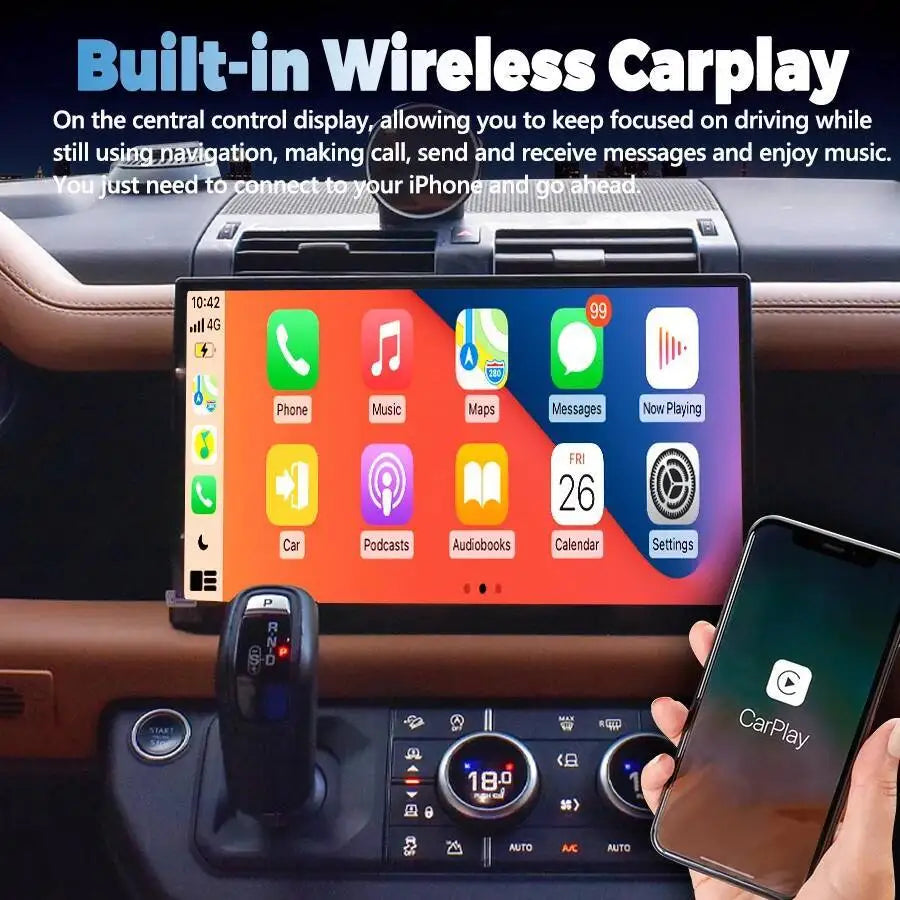 Navirider GPS Navigation Auto Carplay For Land Rover Defender 90/110/130 L663 2018-2024 Car Radio 4G 13 Inch Android 15 Screen