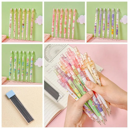Pencil Refill 0.5mm Mechanical Pencil Animals Peach Automatic Pencils Cartoon Cute Press Pen Students Prize