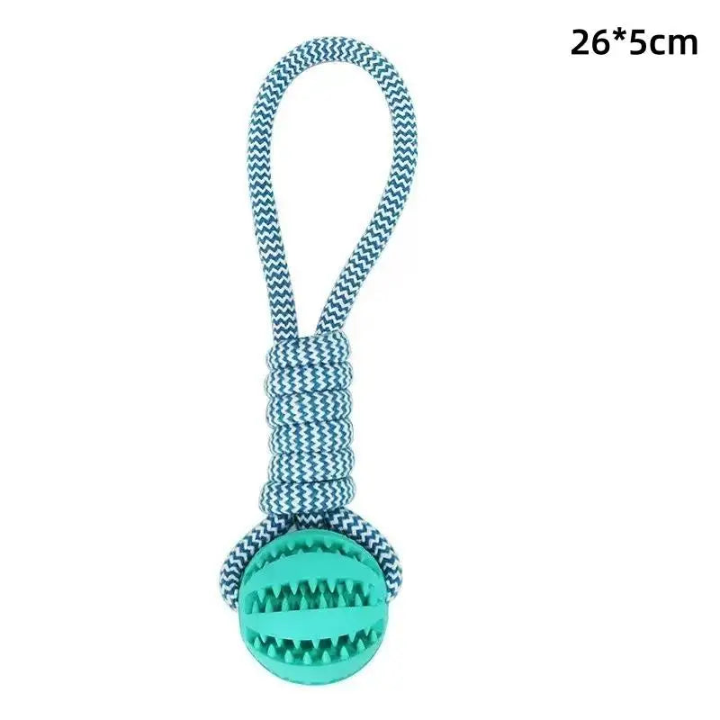 Pet Teeth Cleaning Treat Dispensing Rope Ball Toy, Interactive Tug Rope Chew Toy for Dogs, Slow Feeder Relieve Boredom