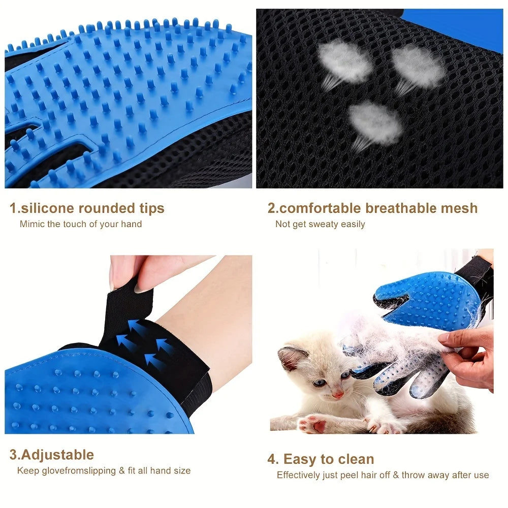 Pet Hair Glove Comb Pet Dog Cat Grooming Cleaning Glove Deshedding Hair remover Massage Brush Animal Supplies Cat Accessoies