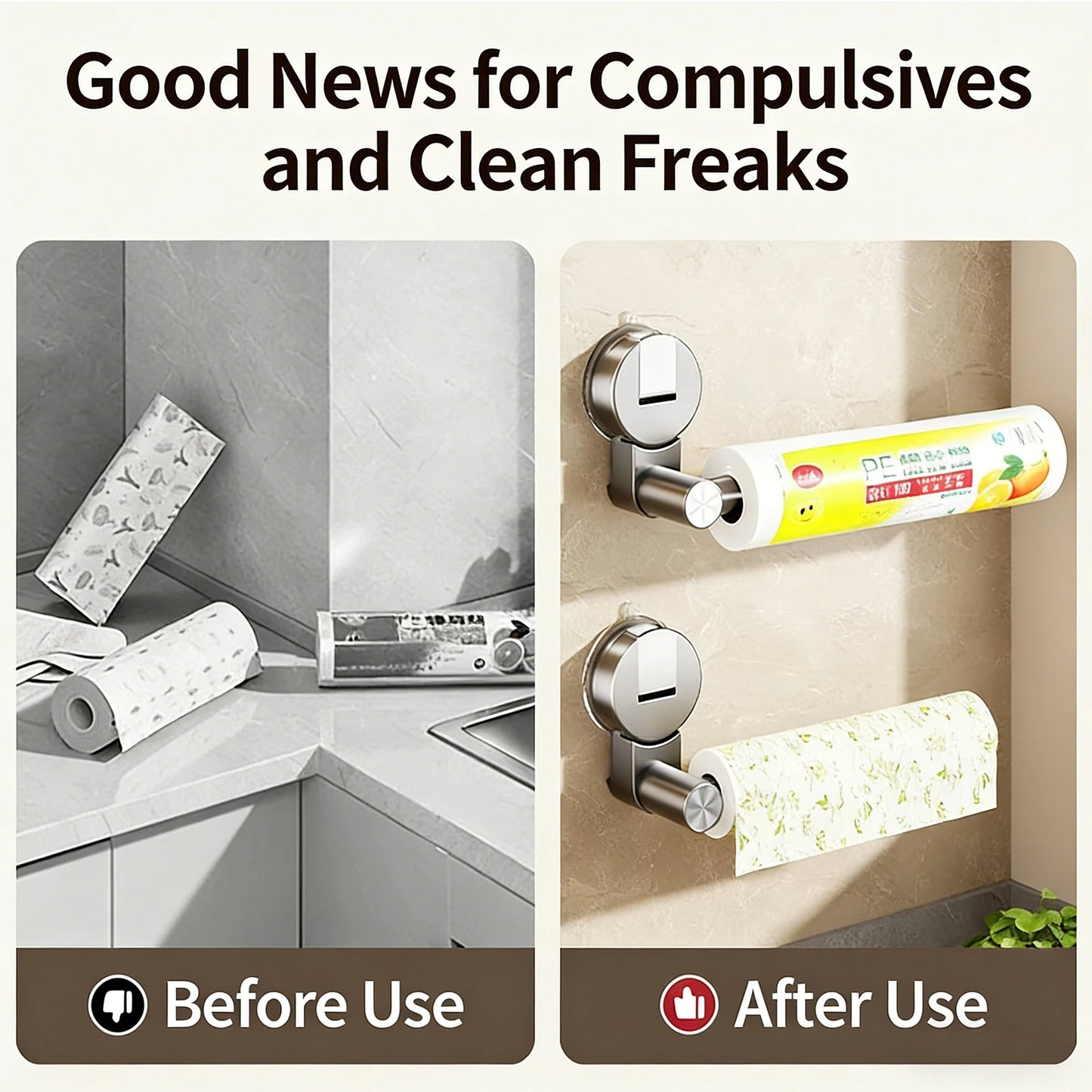 Suction Cup Tissue Hanger Kitchen Paper Towel Holder Toilet Roll Paper Dispenser Cabinet Storage Napkin Rack Bathroom Accessory