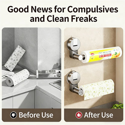 Suction Cup Tissue Hanger Kitchen Paper Towel Holder Toilet Roll Paper Dispenser Cabinet Storage Napkin Rack Bathroom Accessory