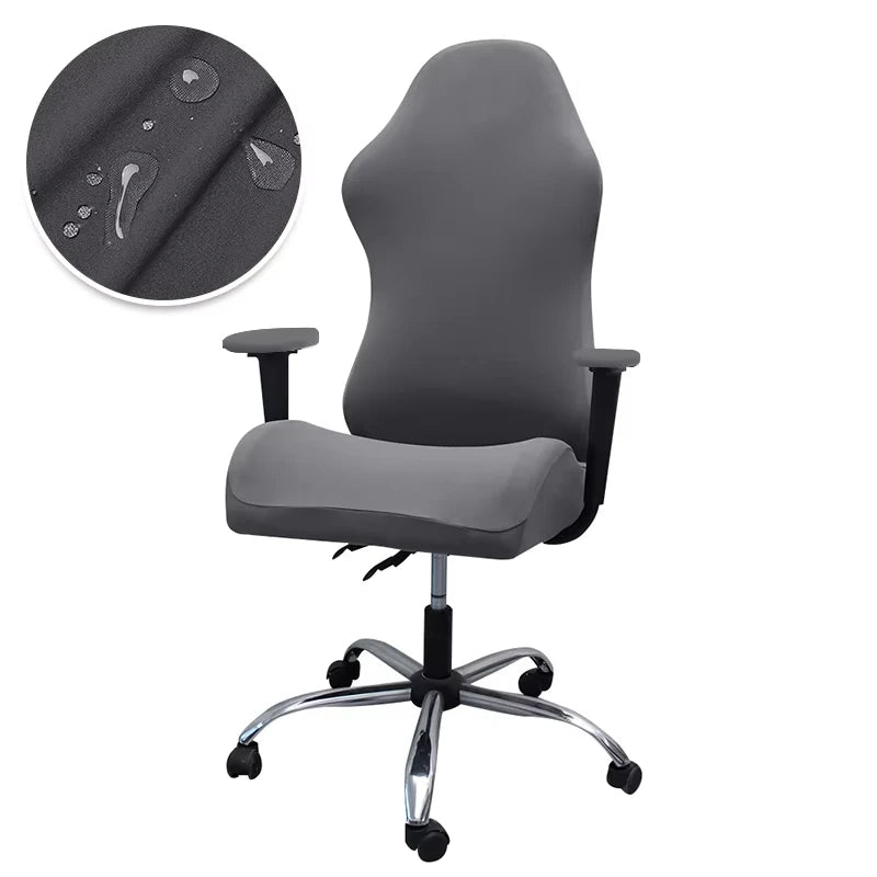 Solid Color Gaming Chair Cover Soft Elasticity Polar Fleece Armchair Slipcovers Computer Seat Chair Covers Stretch Rotating Lift