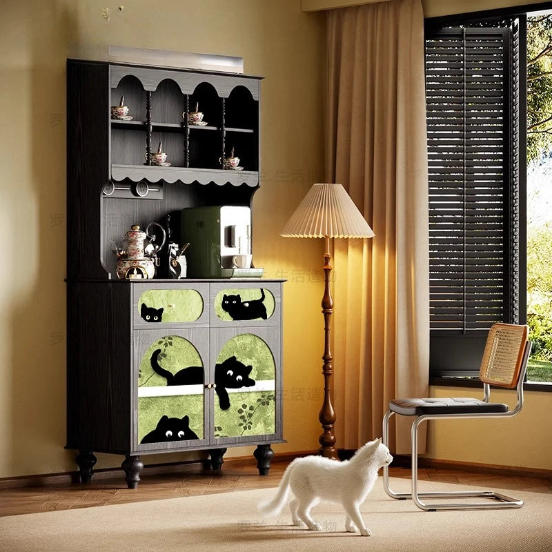 Shelves Dining Cabinet Standing Organizer Door Tall Living Room Cabinet Black Entryway Meuble De Rangements Home Accessories