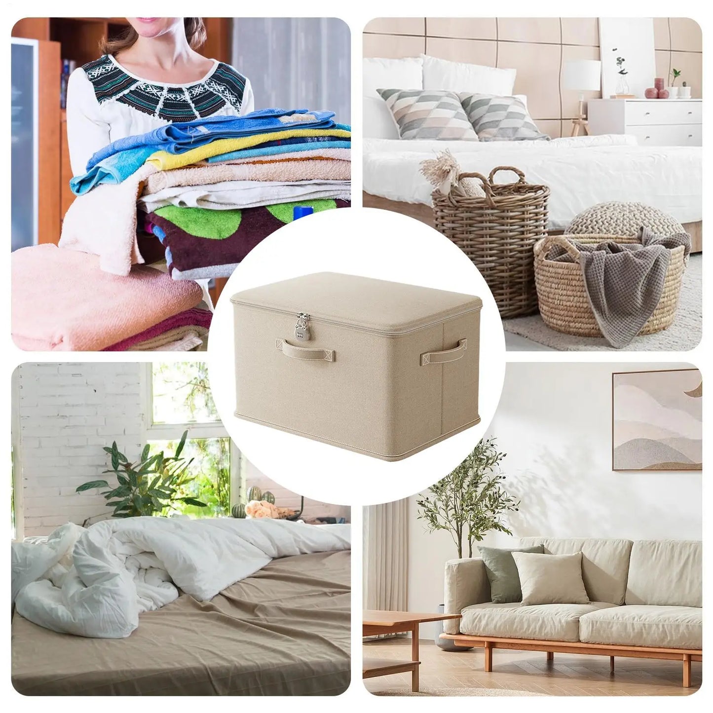 Lockable Storage Containers Secure Stackable Odor Proof Storage Container with Handle Locking Organizing Bin Washable Shelf