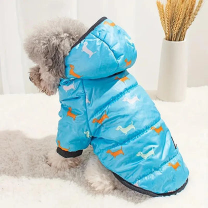 Hot selling pet clothing hooded cotton coat cat and dog clothes thickened warm pet clothes in autumn and winter