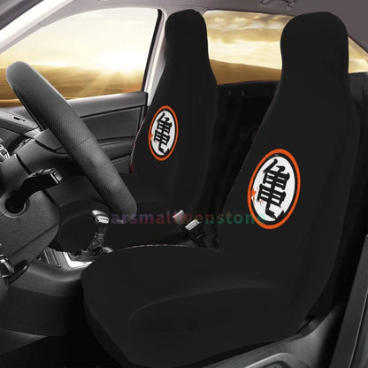 DBZ Kanji Car Seat Cover 2PCS Front Car Seat Cover Seat Anti Fouling Protective Cover Cute Car Accessories