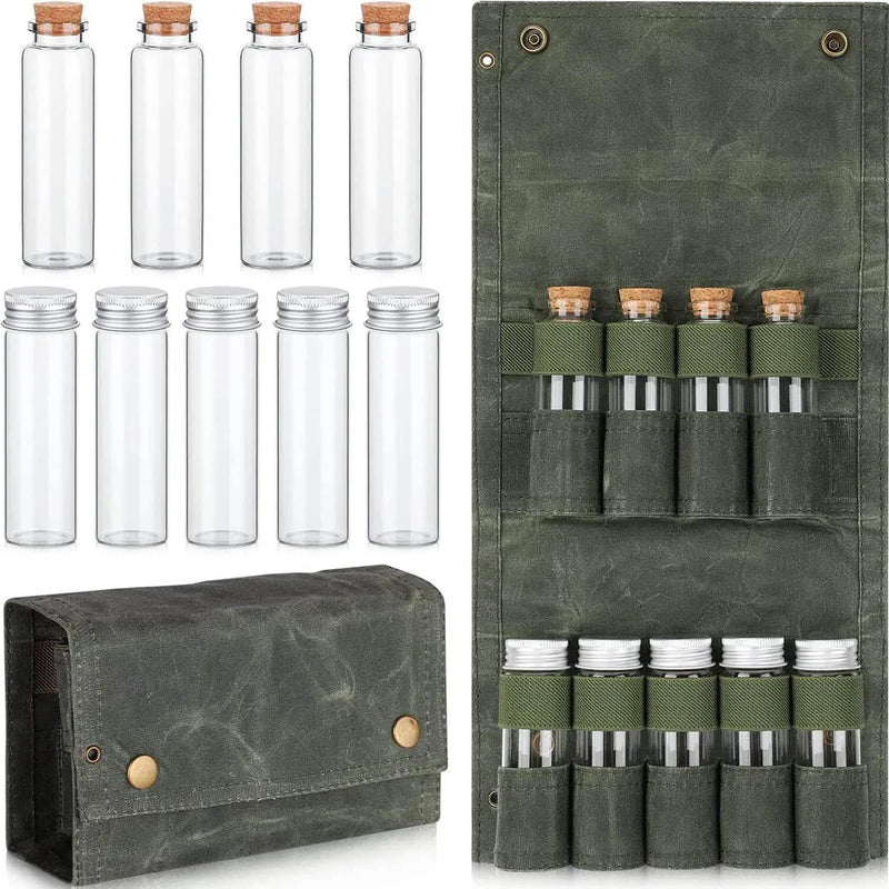 Outdoor Camping Spice Bottle Bag Set Portable Camping Picnic Seasoning Bottle Storage Bag Condiment Jar Seasoning Bottle Holder