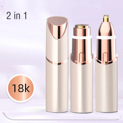 2 in 1 Face Shaver and Eyebrow Trimmer Rechargeable Lips Body Facial Hair Remover Women Electric Portable customer logo package