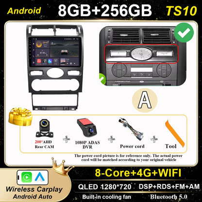 Android 16 GPS Navigation  For Ford Mondeo 2004 -2007 Auto Multimidia Video Player Carplay Head Unit Radio Stereo Car Dvd WIFI